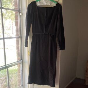 VINTAGE Peck & Peck Elegant Black Long Sleeve Dress